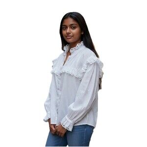 MNG By Mango White Blouse 4 Oversized